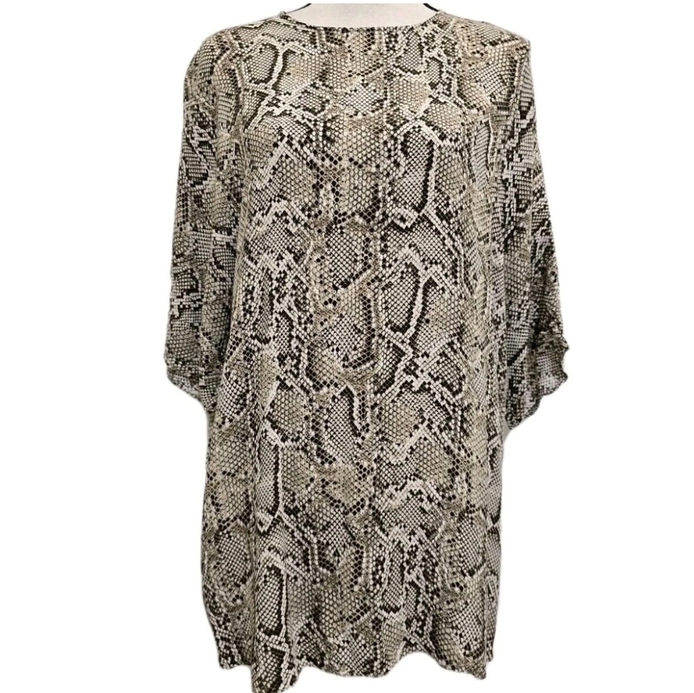 Zara Snake Print Tunic - Black and Cream